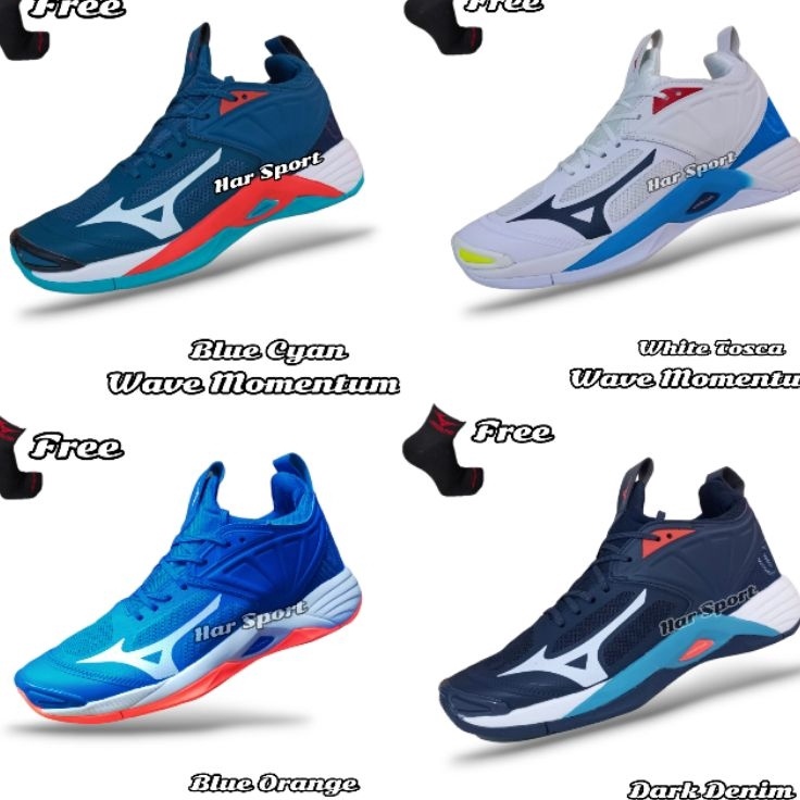 ✵Hot..✵ SEPATU VOLLY MIZUNO MOMENTUM 2 LOW FREE BOX DAN KAOS KAKI | SEPATU VOLLY PRIA MIZUNO | SEPAT