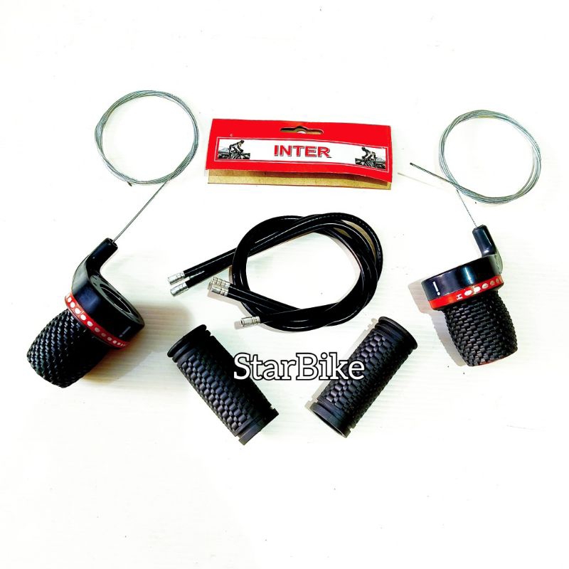 Shifter Operan Model Gas 3×7 Speed Sepasang Komplit Sepeda Mtb Inter