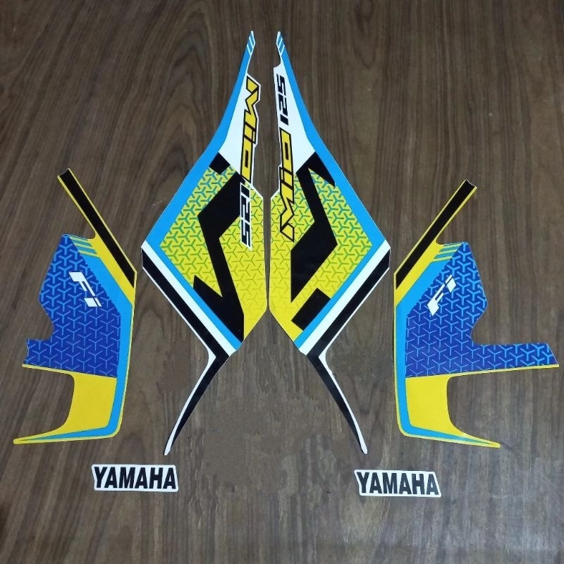 Striping Lis sticker standar ORI yamaha mio m3 2021 2022 kuning putih stiker mio m3 kuning putih 202