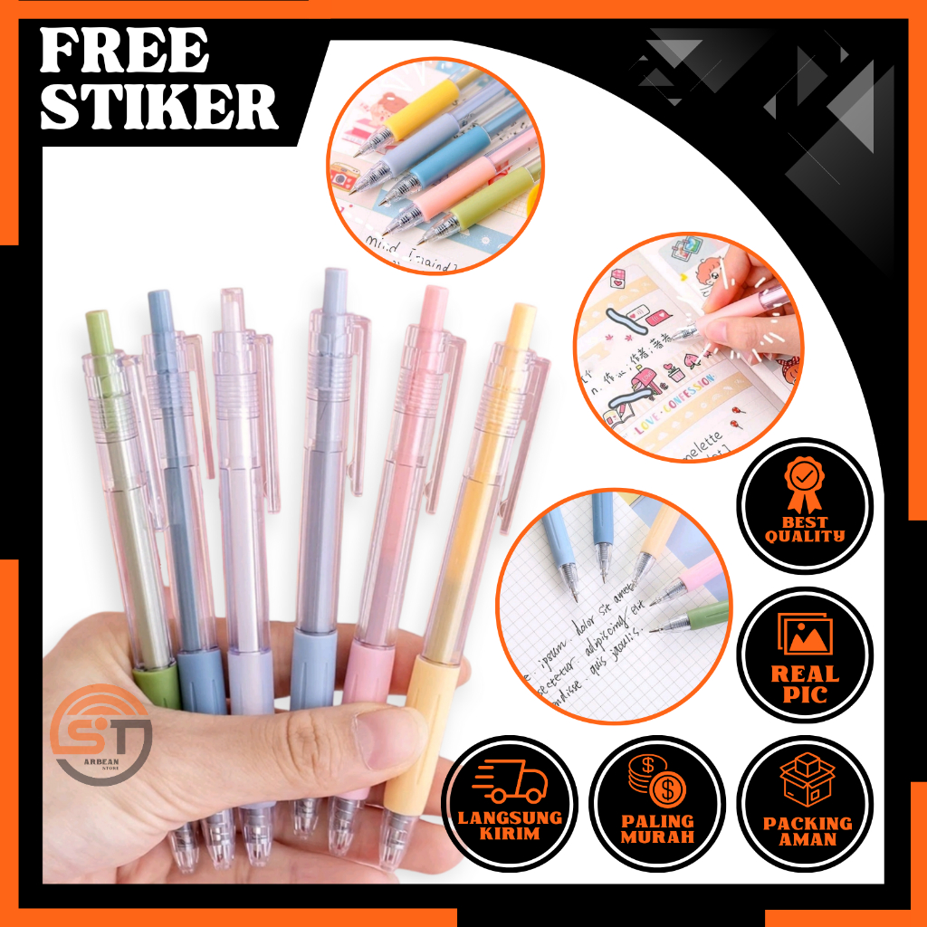 

1PCS Pulpen Mekanik Lucu Gel 0.5mm Alat Tulis Bolpen Transparan Pena Tinta Hitam A063