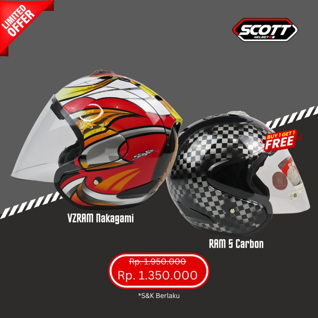 ( FREE STIKER)Helm scott ram 4 / helm R5 / VZRAMhelm ala ala / helm clone / helm replika