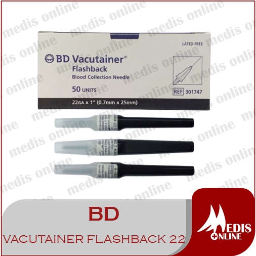 Needle Flashback Vacutainer Jarum / Needle BD 22G 22x1 isi 50 / Needle Flashback 22GA x 1" | BD Vacu