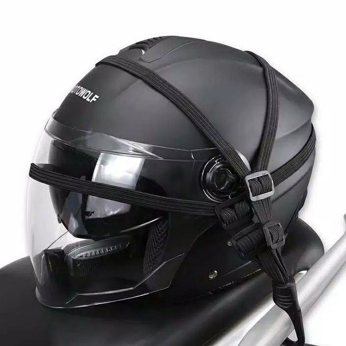 ✴TERMURAH✴ ORIGINAL MOTOWOLF | tali atao jaring pengikat helm tas barang untuk motor 2 hook 65cm