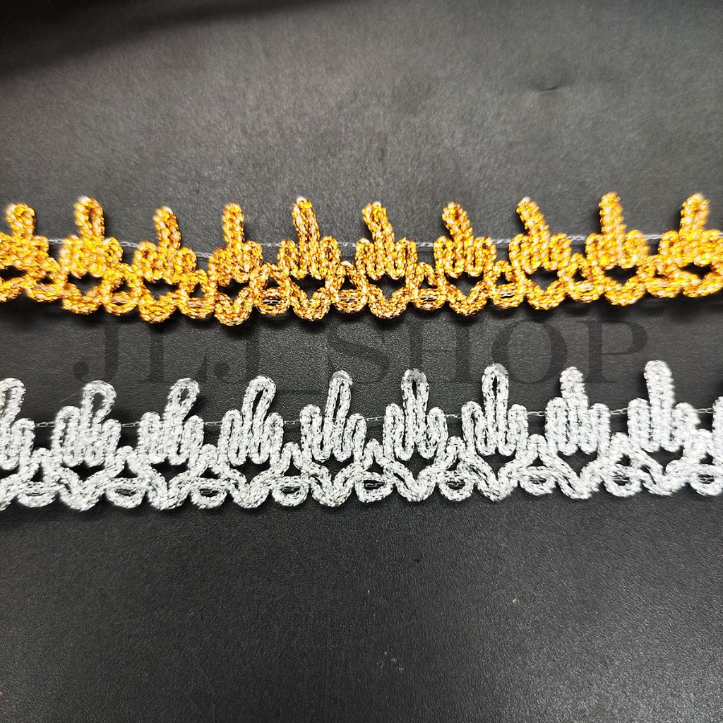 Renda Kembang / Renda Kur Mahkota Emas / Perak