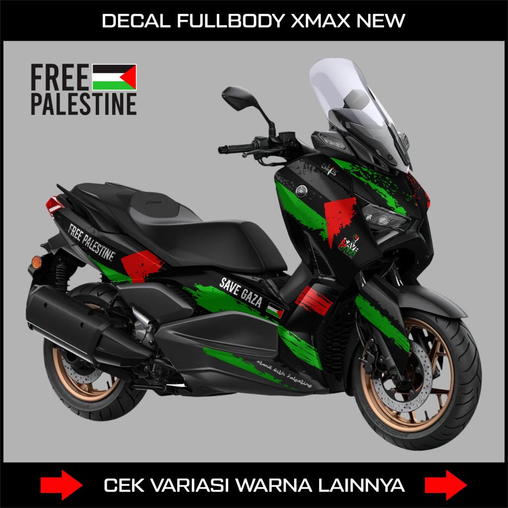DECAL XMAX 250 NEW EDISI PALESTINE / STIKER FULL BODY YAMAHA XMAX CONNECTED / STICKER VARIASI FREE F