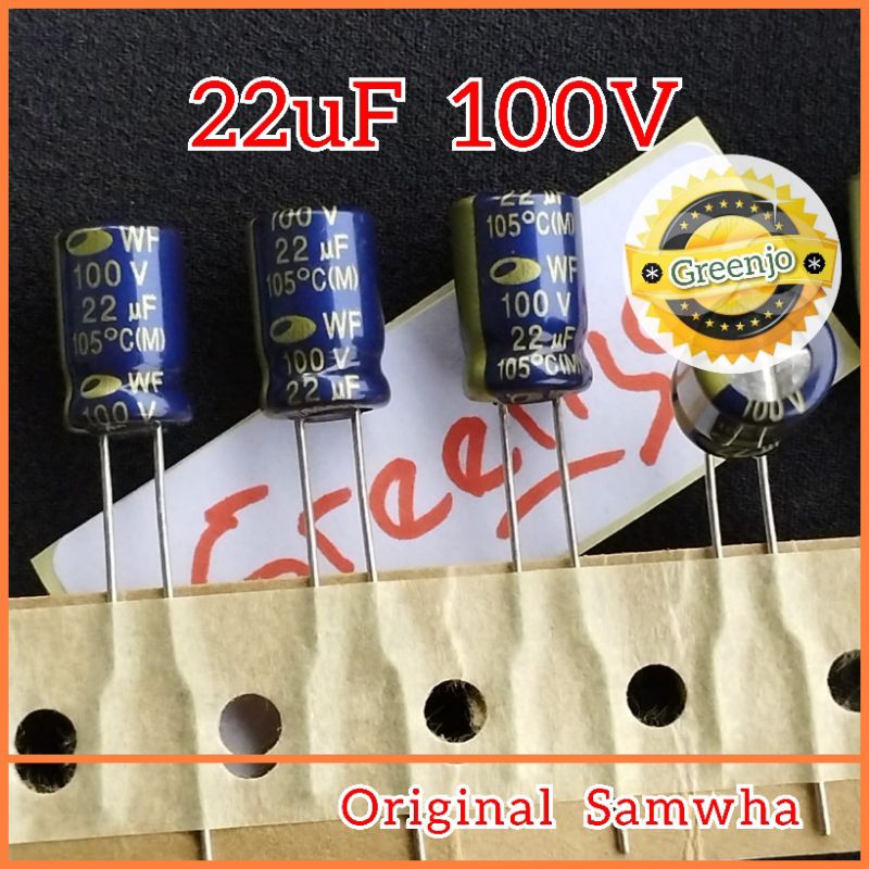 Elco 22uf 100V Kapasitor Elco 22 uF 100V Original SAMWHA