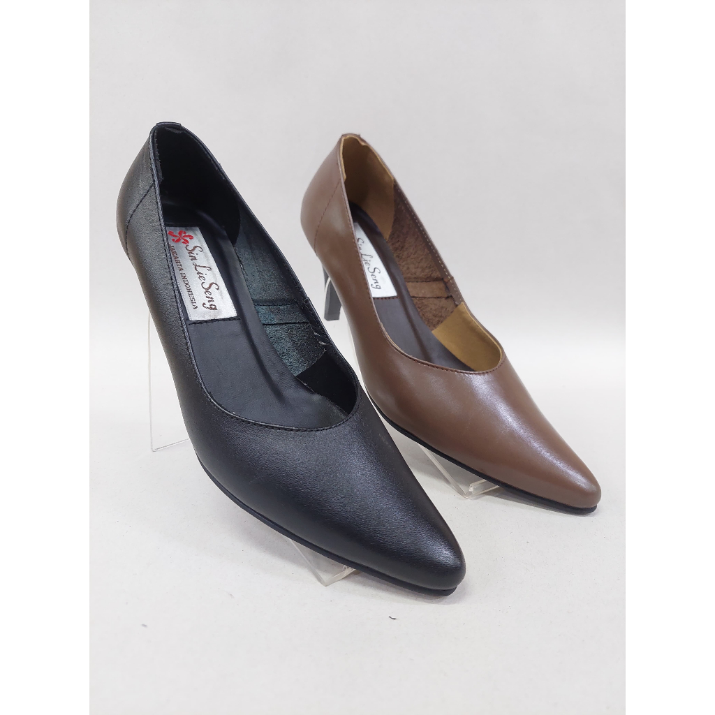 Sepatu Pantofel Wanita Kulit merk SIN LIE SENG -- 624 -- Sepatu Pantofel Hak 7cm