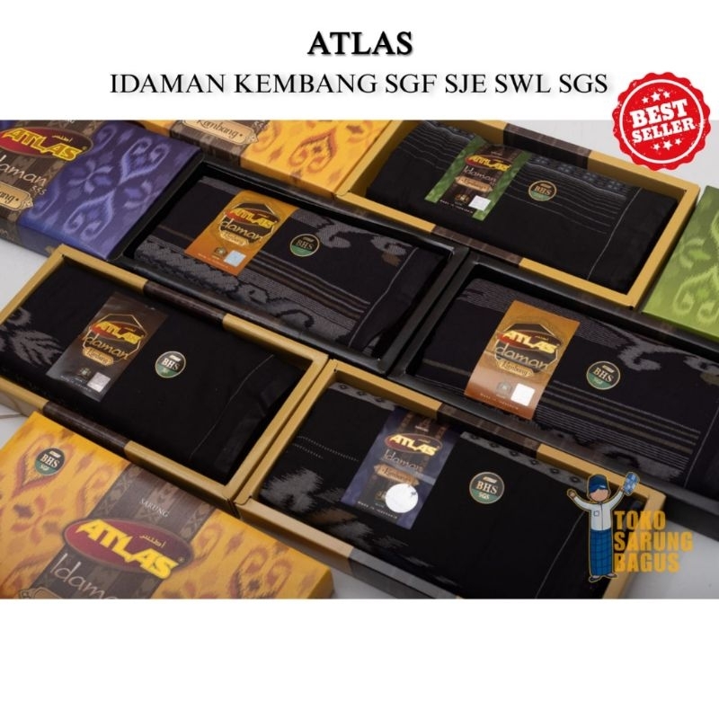 SARUNG ATLAS IDAMAN KEMBANG, ATLAS IDAMAN KEMBANG PER 10 PCS
