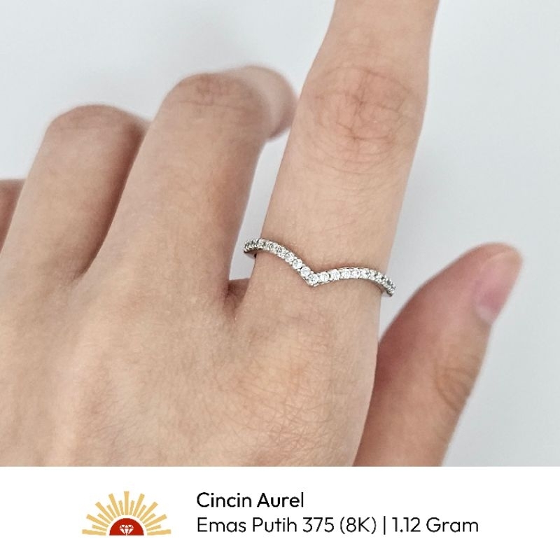 Cincin Aurel Emas Putih 375 (8K)