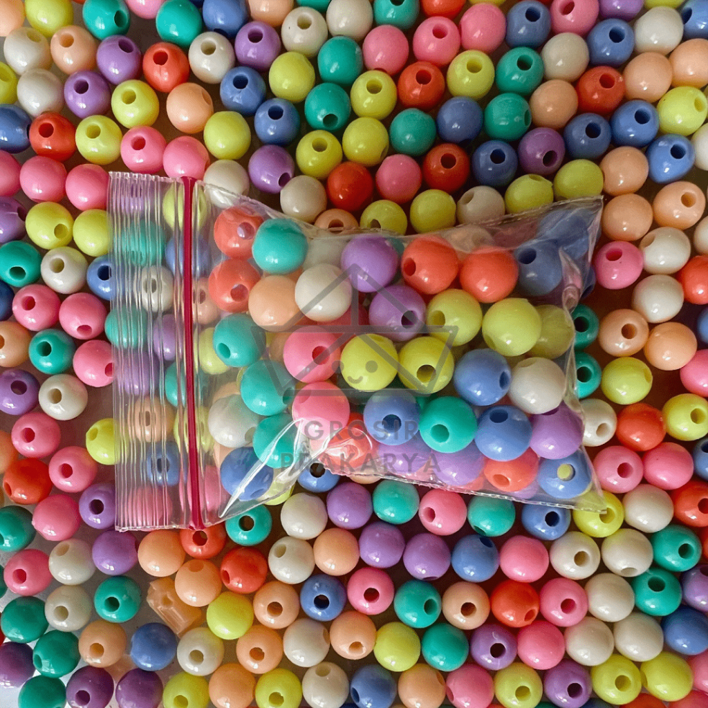 Pearl Beads Warna Pastel Monte Mutiara 8mm 20gr Colorful Pearl Bead Hiasan Gelang Kalung Bracelet Ne