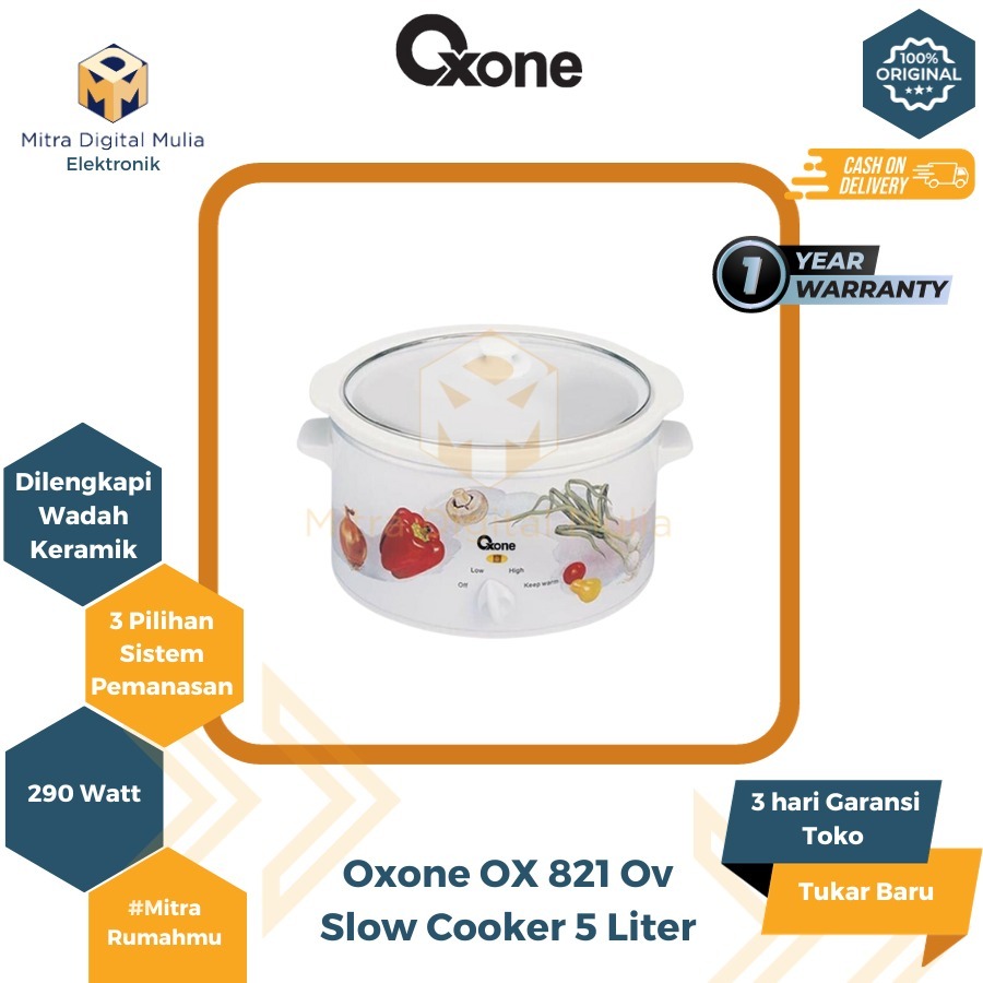 Oxone OX 821 OV Slow Cooker 5 Liter