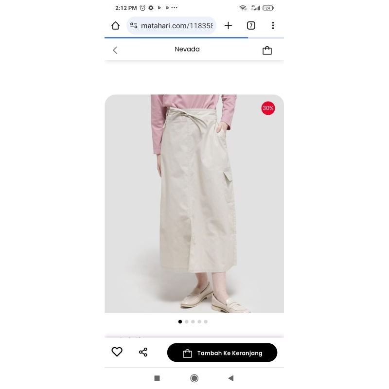 CARGO KREM ROK PANJANG