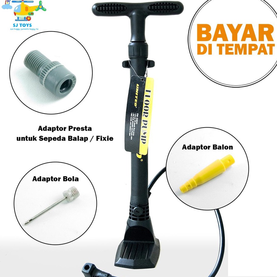 *Hot* TERBARU 2021 Floor Pump Pompa Sepeda United PM 8800 PM-8800 PM8800 Pompa Angin Ban