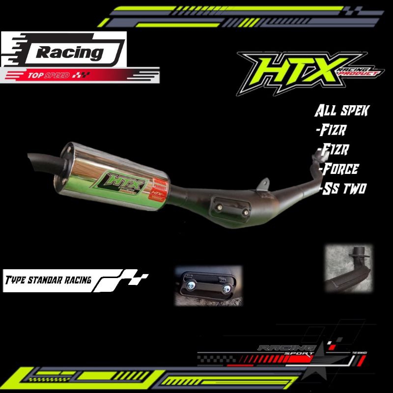 KNALPOT STANDAR RACING FIZR/FIZ R/FORCE PERUT HITAM TAMENG BY HTX