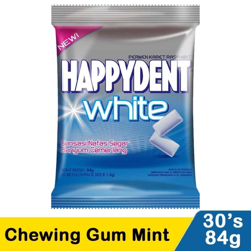 

Happydent White Chewing Gum 30'S Mint 84G