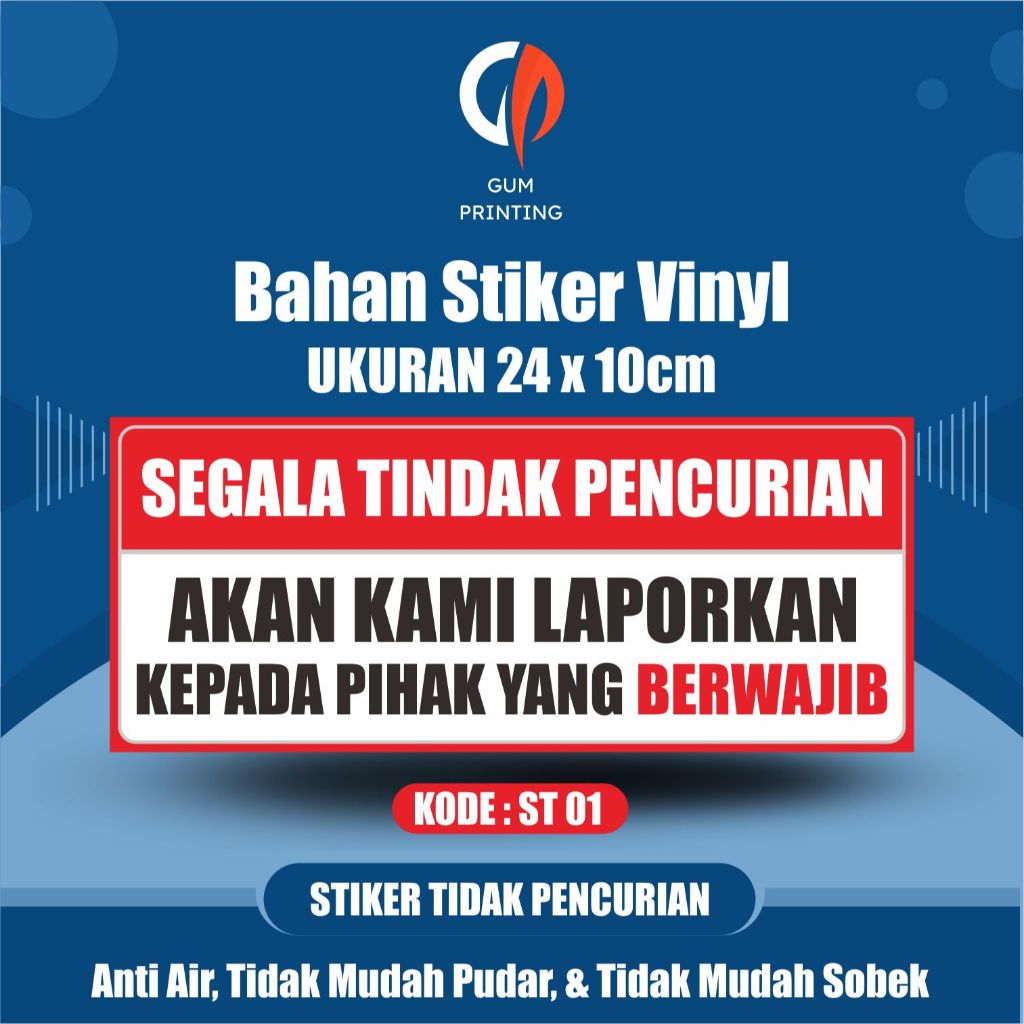 

Stiker TINDAK PENCURIAN