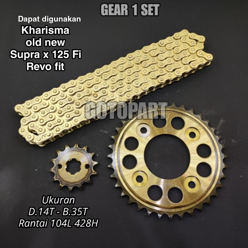 Gear Gir set Kharisma Supra x 125 fi Revo gearset girset gigi tarik rantai roda model sss kharisma
