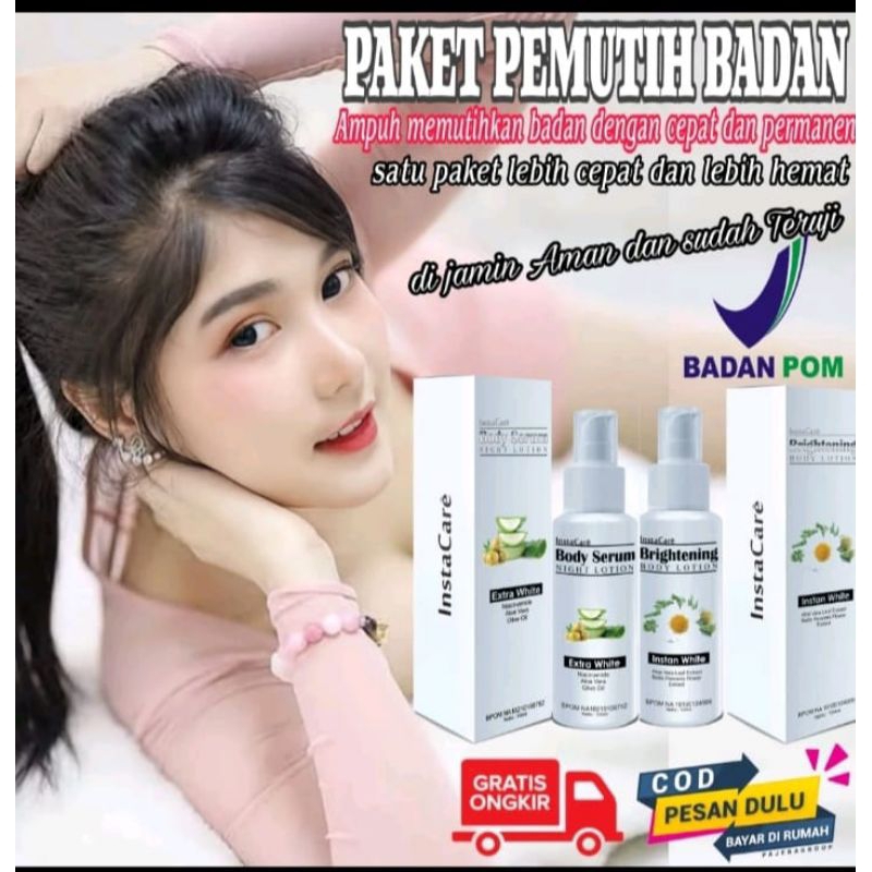 A-1 Paket lotion pemutih badan seketika paling ampuh permanen super cepat asli bpom hb dosting dosis