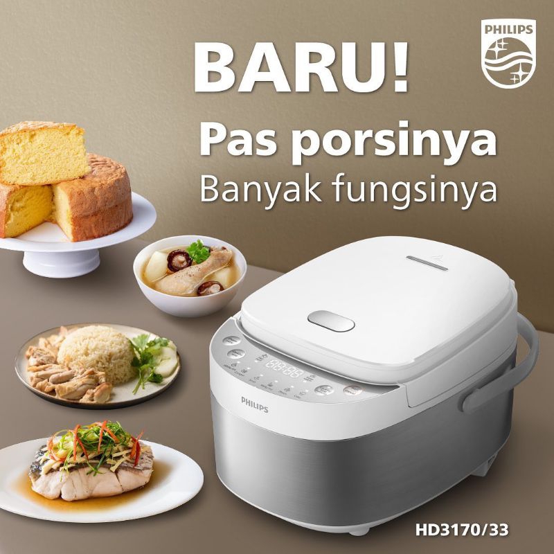 PHILIPS Magic Com Rice Cooker 1 Liter Digital Philip HD 3170/33 HD3170/33 HD-3170 HD 3170