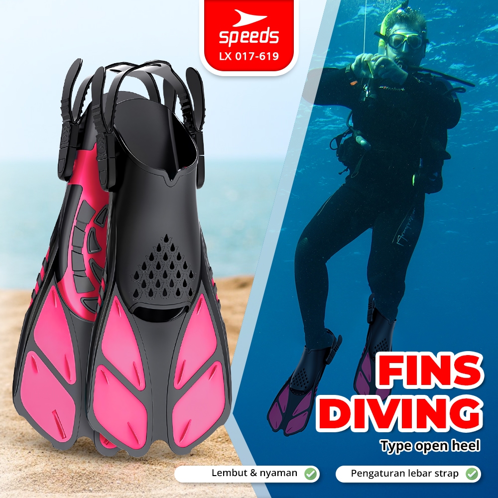 SPEEDS Kaki katak Snorkeling Fins Kaki Katak Renang Fins Diving Perlengkapan Menyelam 017-619