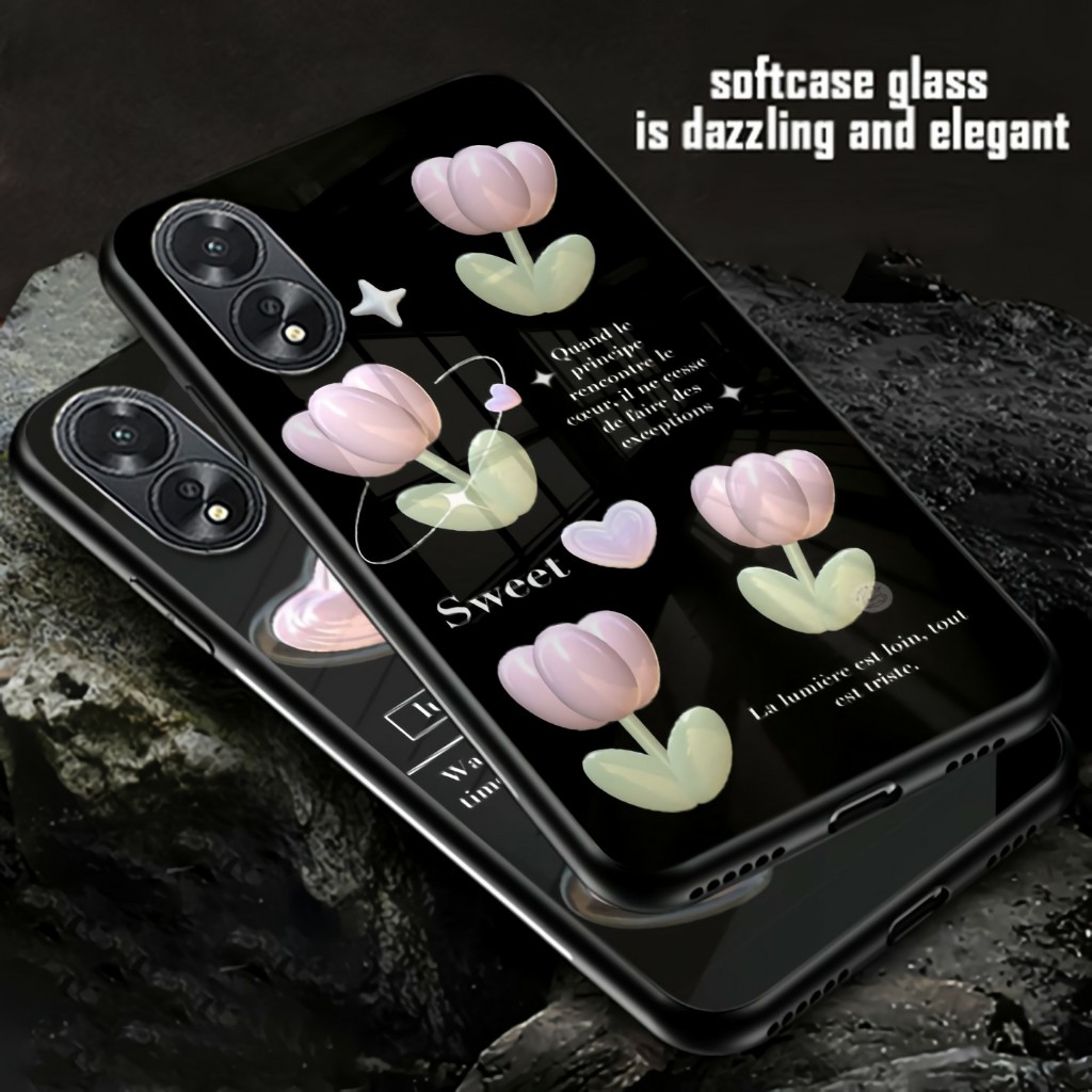 Case oppo A38 - Case oppo A38 - Silikon oppo A38 - Case lucu oppo A38 - Softcase kaca Oppo A38 (GC15