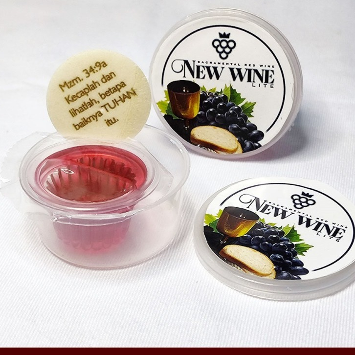 

Minuman Paket Perjamuan Gereja Lite Cup isi 50-Roti Ayat Kecil (PCNWL)