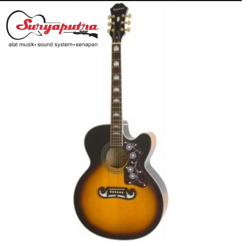 Epiphone J200 EC Studio Parior W/Cable EEJ2BSGH1 Akustik Guitar