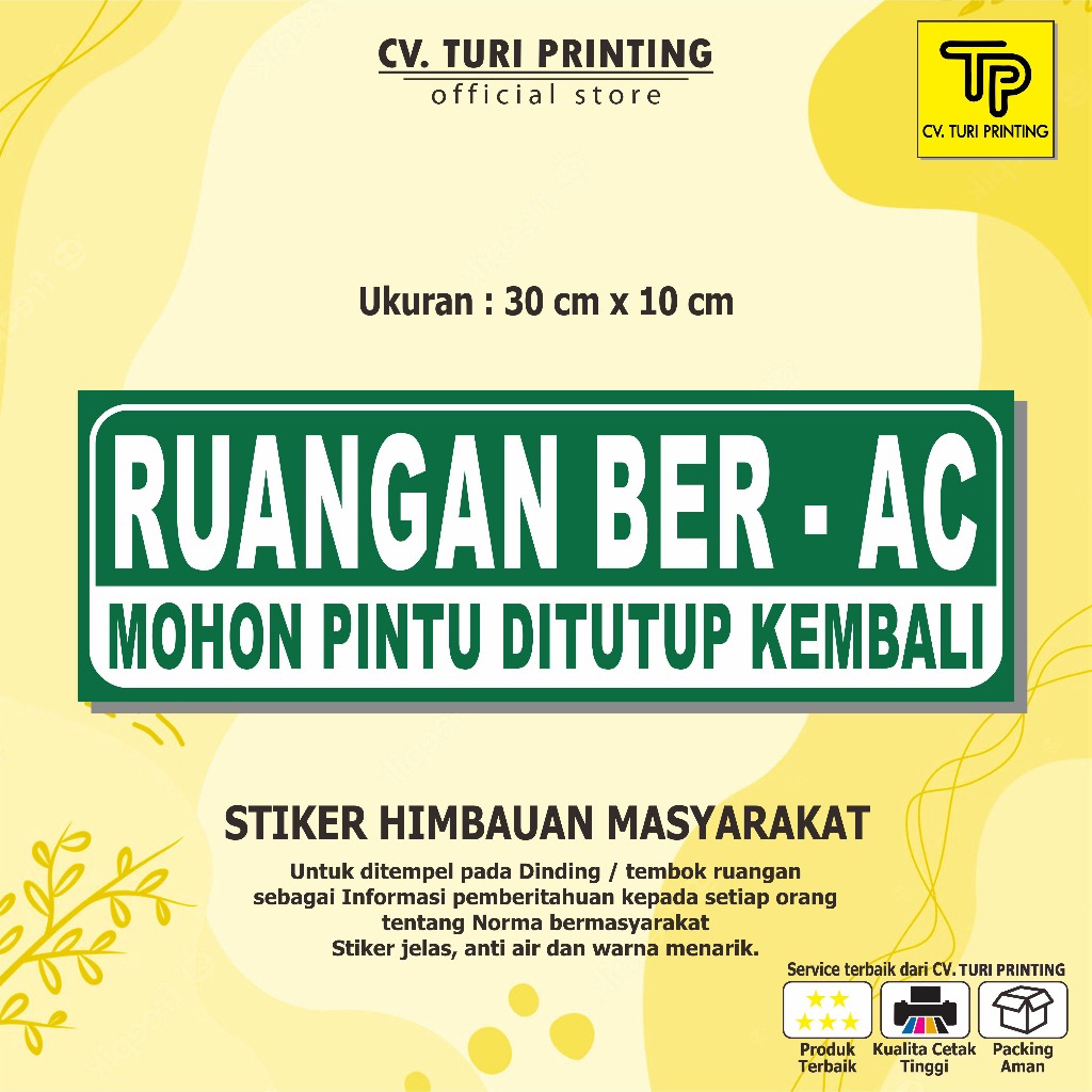 COD STIKER RUANGAN BER AC