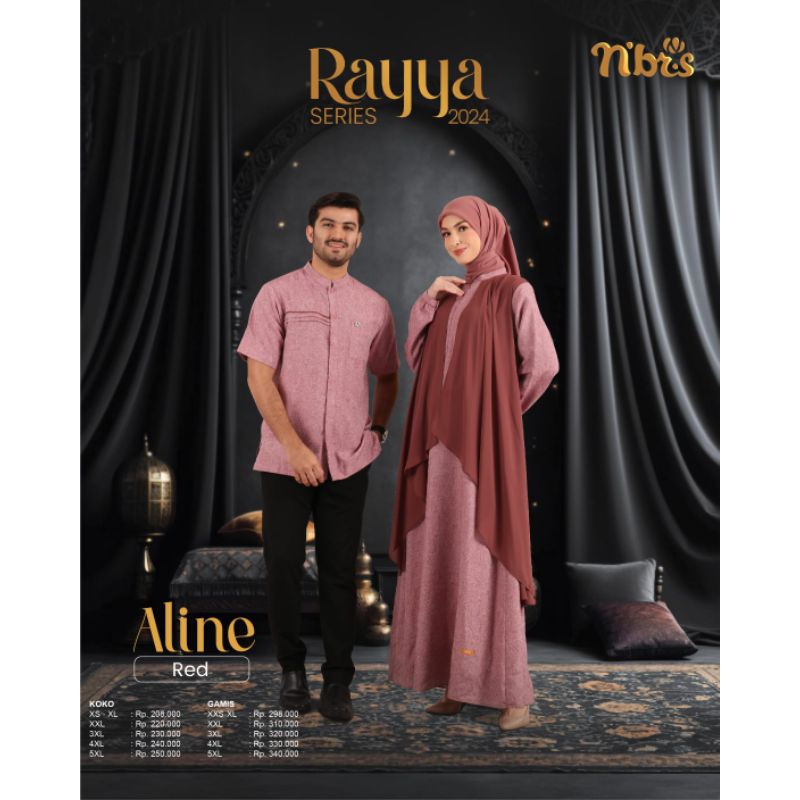 Baju Couple Keluarga Model Terbaru Aline Red Gamis dan Koko Dewasa
