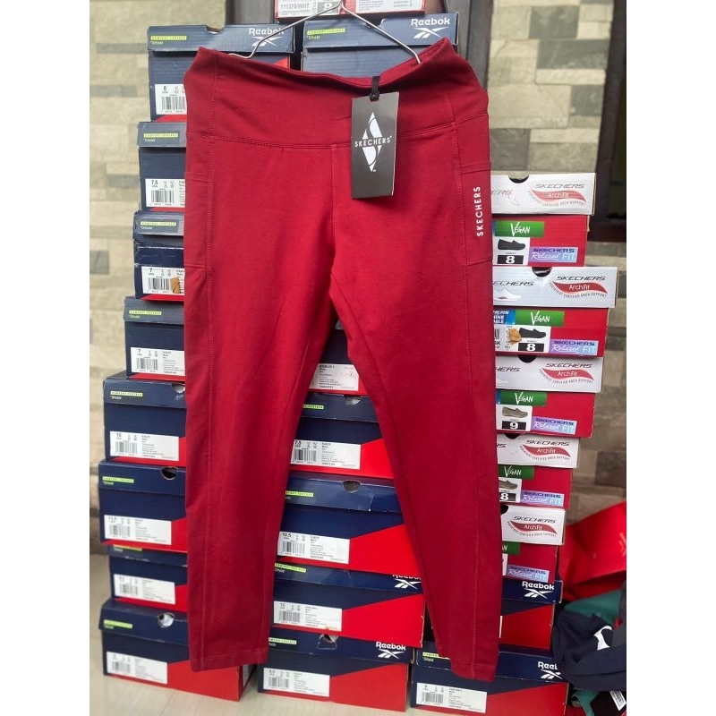 Celana Wanita Legging Skechers Merah 7/8 Original Store Terbaru