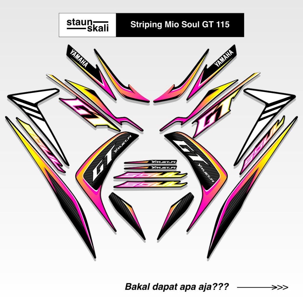 Striping Mio Soul GT 115 Variasi (7) Original Ori Api Hotwheels Medusa Body Set 2012 2013 2014 2015 