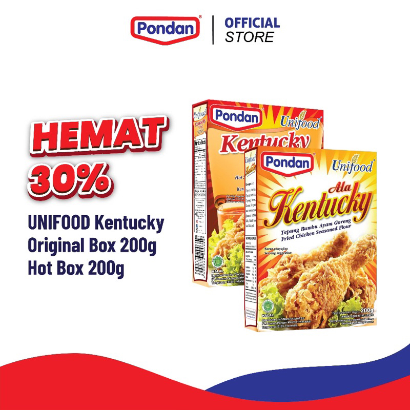 

Pondan Unifood Kentucky Original/hot 200gr box