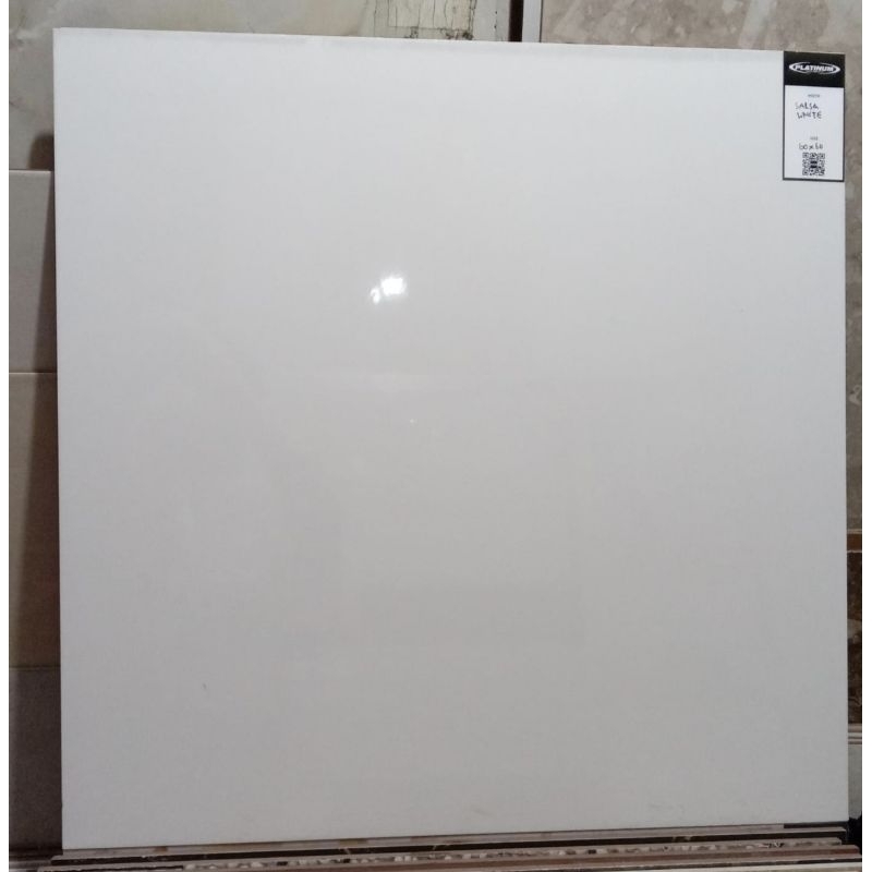 keramik lantai kamar tidur ruang tamu rumah platinum 60x60 salsa white putih polos