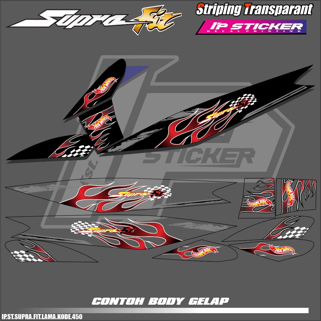 SUPRA FIT LAMA (COD) STIKER STRIPING MOTOR HONDA SUPRA FIT LAMA  - STIKER LIST SIMPLE DESAIN RACING 