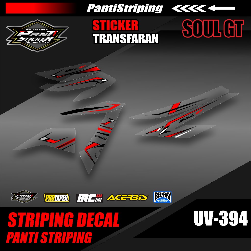 Stiker Striping Transparan Variasi Semifull Mio Soul GT - Stiker Variasi Mio Soul GT Sudah Dicutting