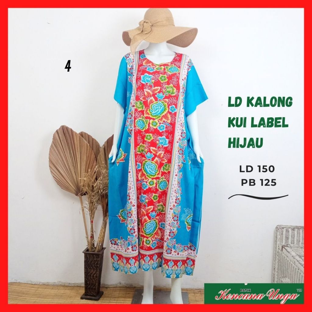 Daster Kencana Ungu Asli - LD Kalong KUi Label Hijau Original JUMBO LD 150 Daster Panjang Grosir Mur