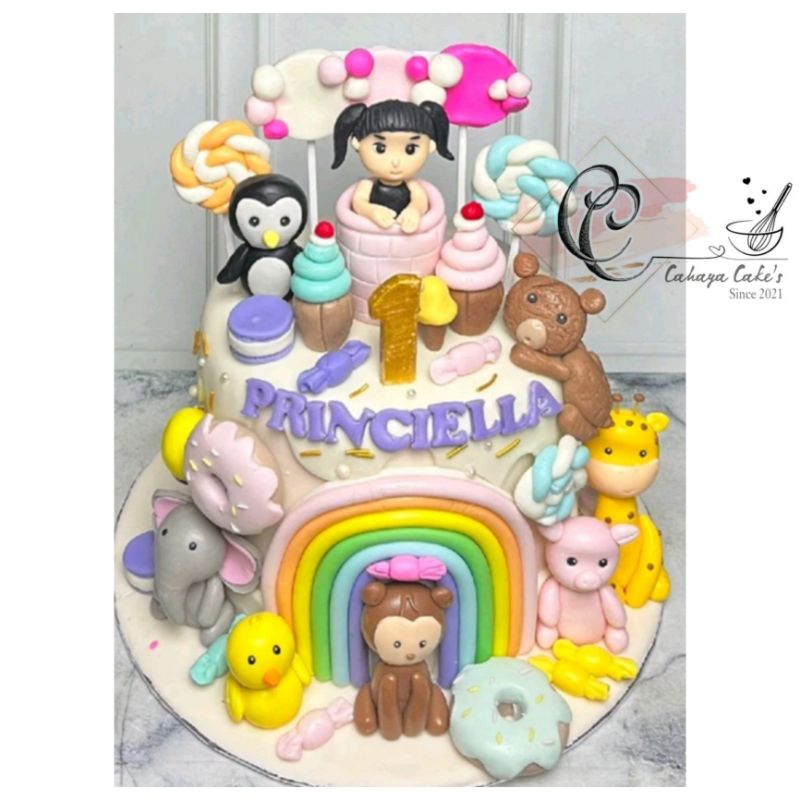 

Animal Cake / Kue Ulang Tahun Anak Perempuan / Kue Ultah Full Karakter Hewan