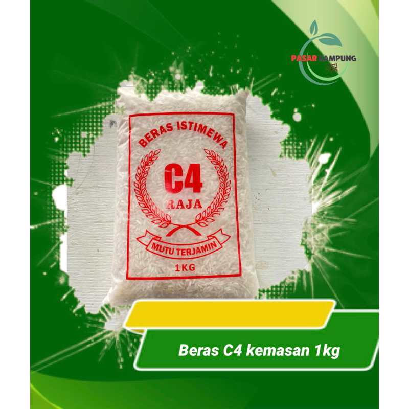 

Beras C4 kemasan 1kg (repack dg plastik C4 merah dan hijau)