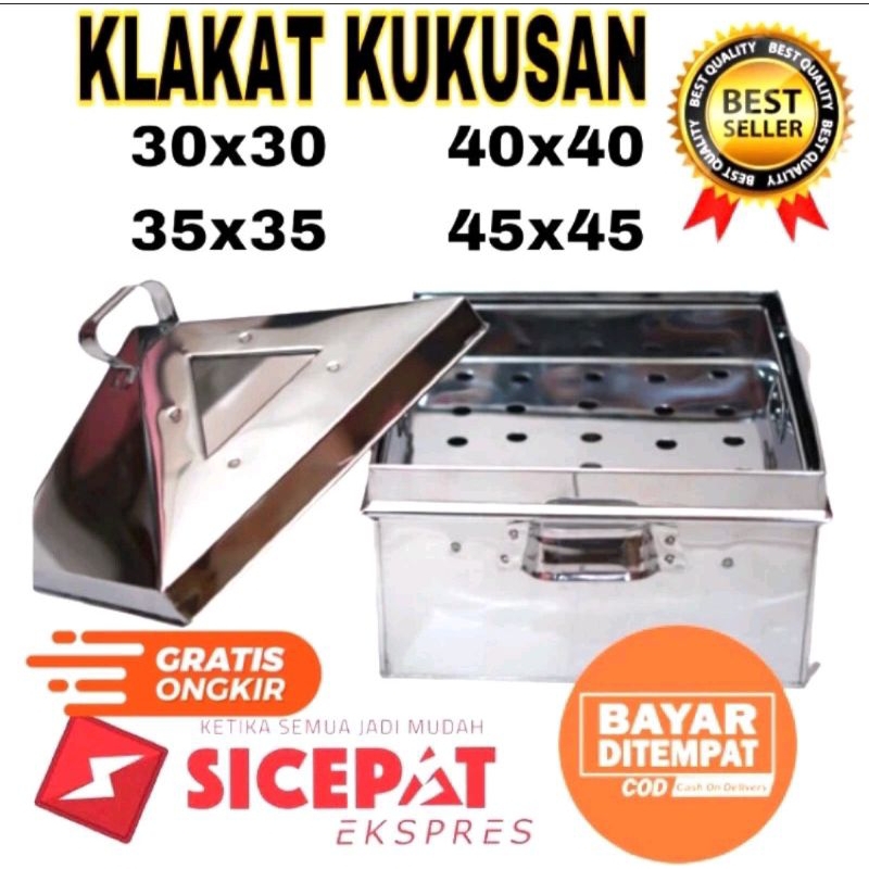 Klakat kukusan kotak stainless 40x40