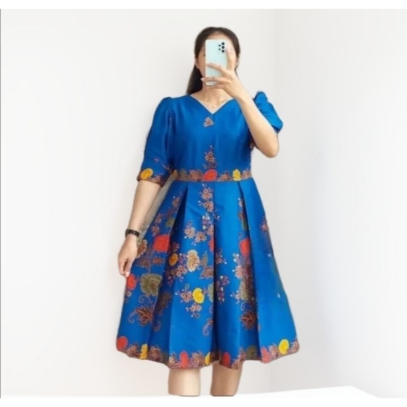Dress Dres Batik Premium Terbaru Jumbo - Atasan Batik Wanita Modern Kekinian