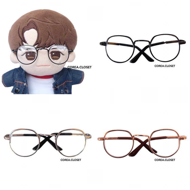 PRE ORDER 20cm doll glasses - Do kyungsoo ,seventeen wonwoo, jaemin oval glasses new ver kacamata ex