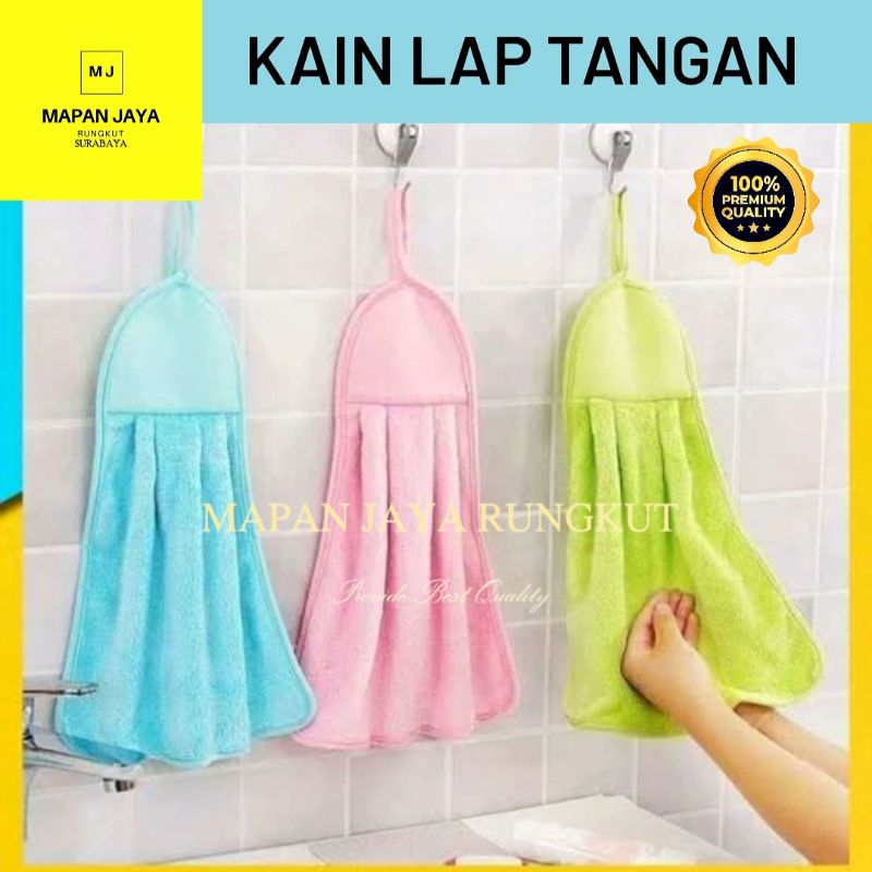 Kain Lap Tangan Hand Towel Polos / Handuk Serbet Gantung Warna Pink Hijau Biru