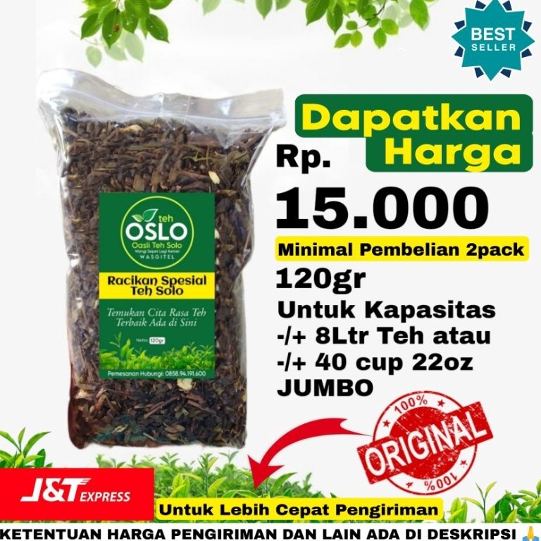 

COD✅ TERMURAH✅ Racikan Teh Solo Brand Teh Oslo 120gr Wangi Sepet Kentel 1 Resep Biang Teh Solo Asli