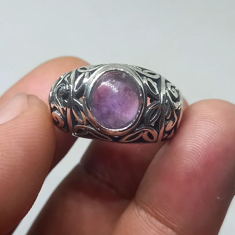 Cincin Ring Perak 925 batu kecubung