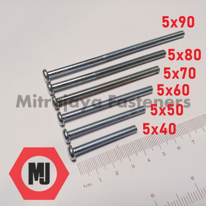 Baut JP M5x40 Obeng +