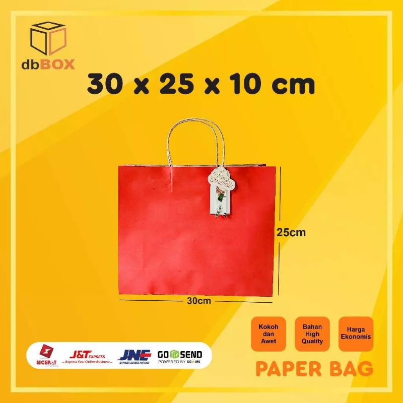 

PAPER BAG CHRISTMAS | 30x10x25 cm + FREE TAG | KANTONG KERTAS untuk GIFT BOX | PAPERBAG PAKAIAN | PAPERBAG KUE BROWNIS | PAPERBAG KUE BOLU | PAPERBAG HAMPERS NATAL