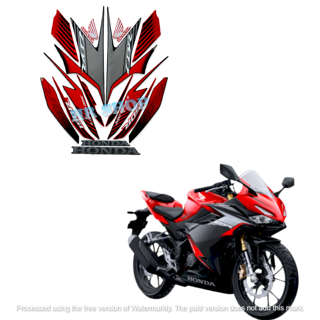 STIKER STRIPING MOTOR HONDA CBR 150R 2021 HITAM MERAH STANDAR FULL SET