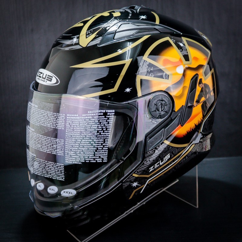 Helm Zeus ZS-613C Black AJ20 Orange Modular