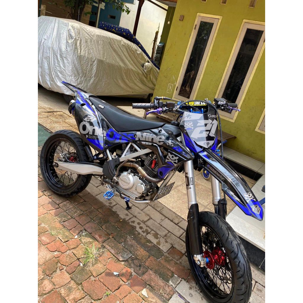 STIKER DECAL KLX GORDON HITAM BIRU STIKER GORDON DECAL KLX GORDON DECAL KLX
