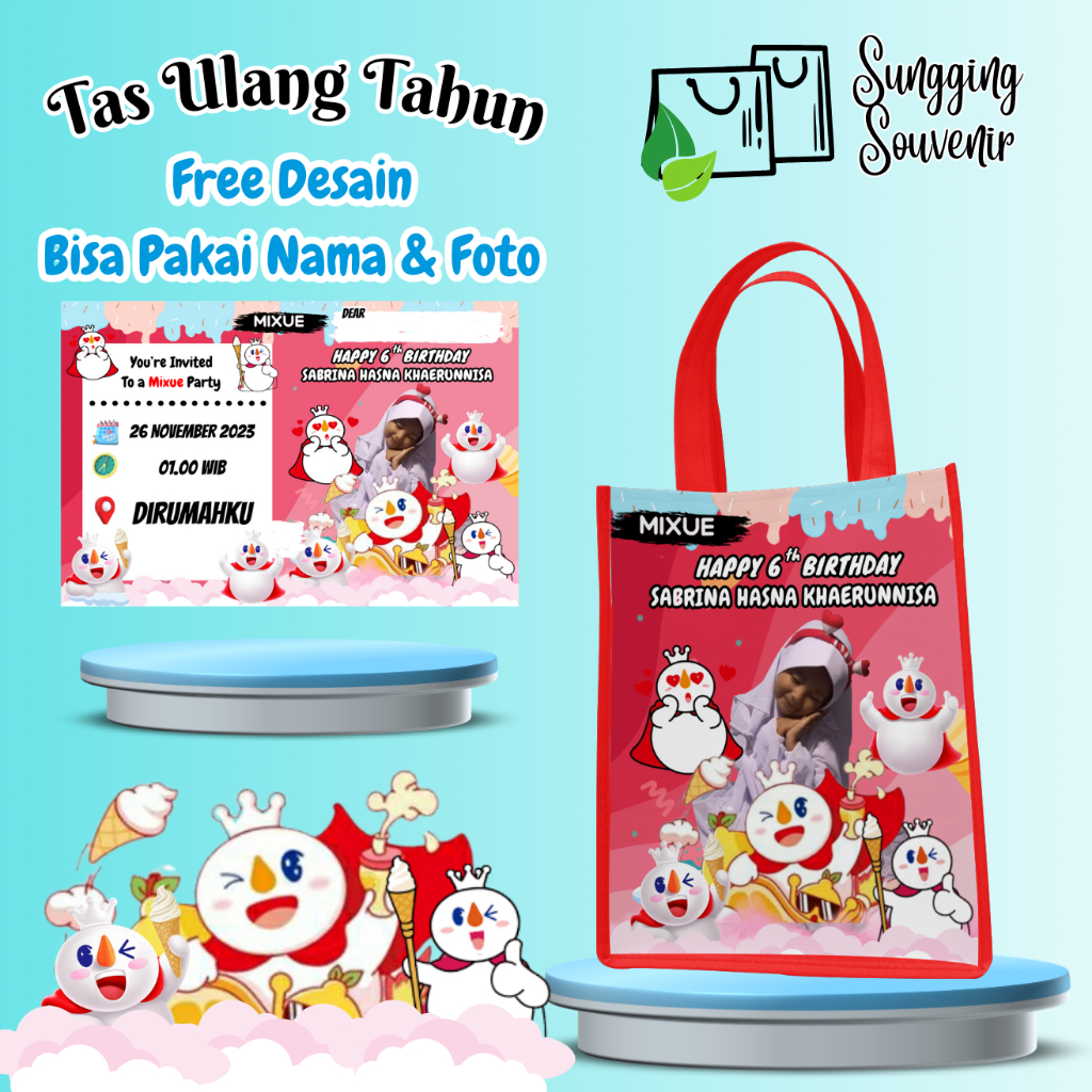 

Paket 75 Tas Snack Ulang Tahun Free Undangan Anak Bisa Custom Goodiebag Murah Muat Kfc